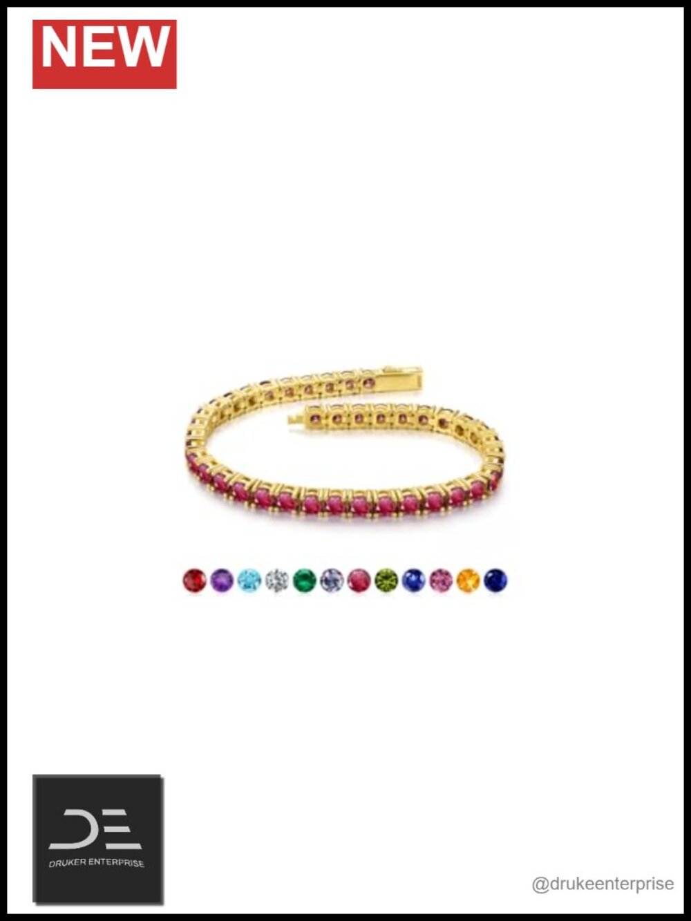925 Sterling Silver July Birthstone Tennis Bracelet 6.5 Inch Gift for Her
